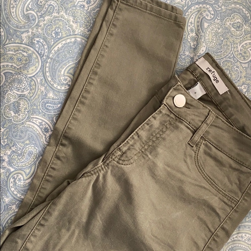 Light olive green skinny jeans